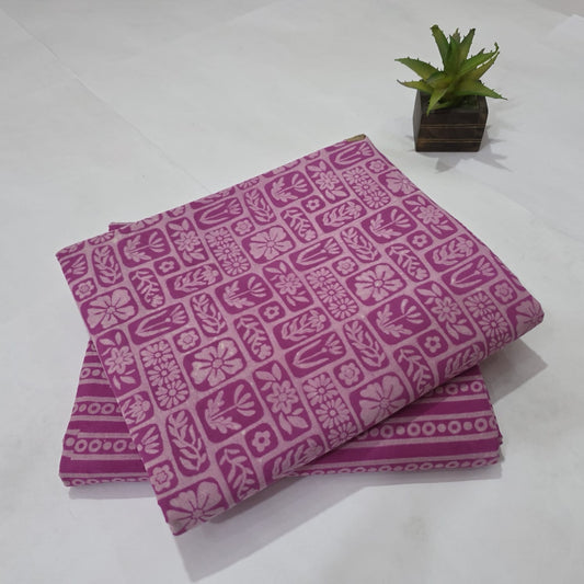 Pure Cotton Handblock Printed 2PC Top-Bottom Suit Set