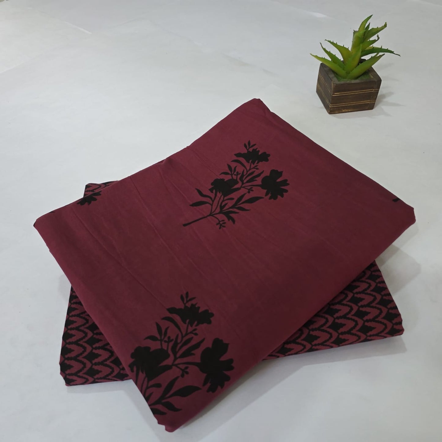 Pure Soft Cotton Handblock Printed 2PC Top-Bottom Suit Set