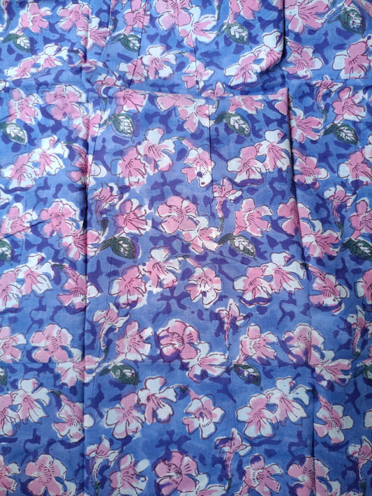 (Pre-cut 1.20 Meter+1 Meter) Pure Soft Cotton Hand Block Printed Fabric