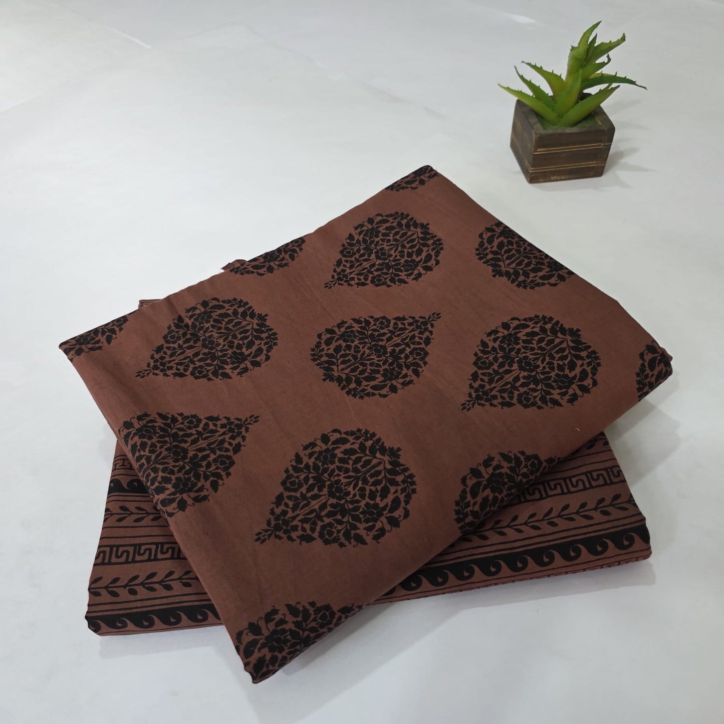 Pure Soft Cotton Handblock Printed 2PC Top-Bottom Suit Set