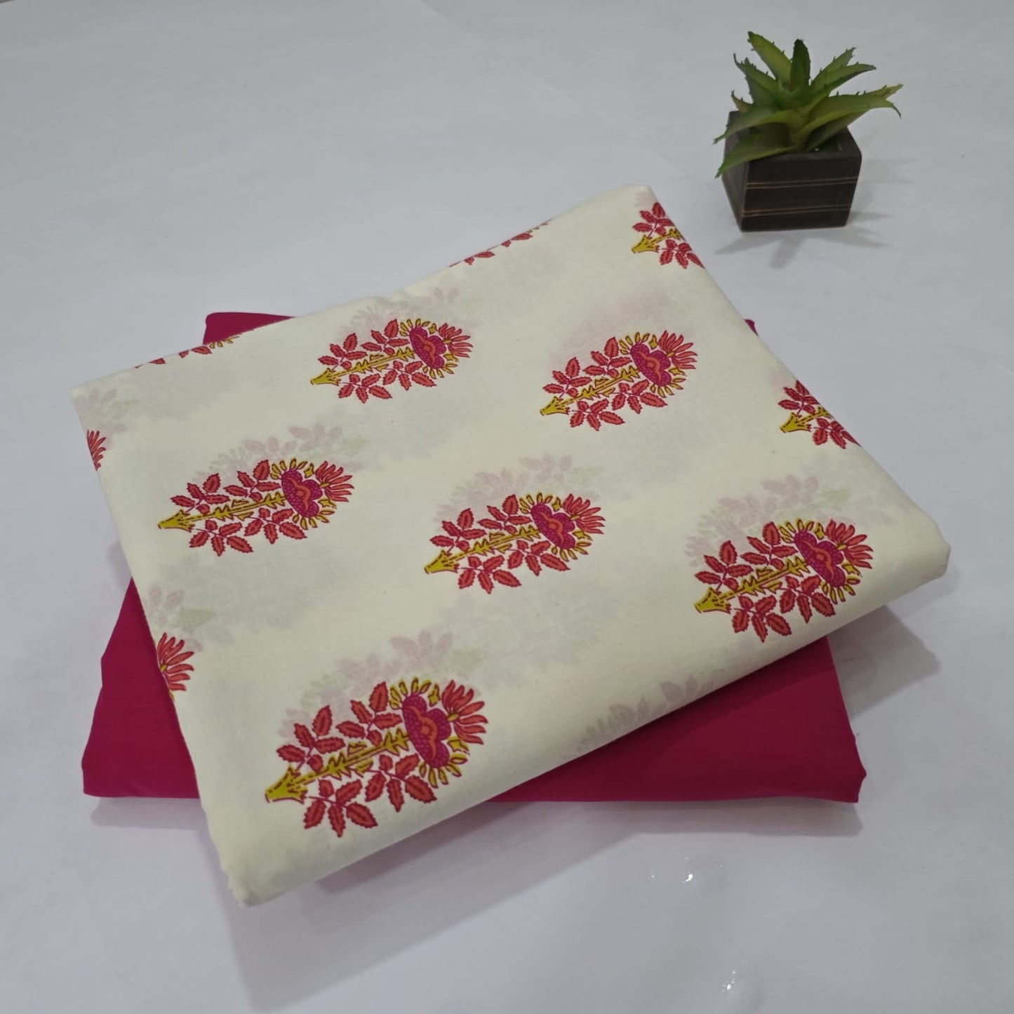 Pure Soft Cotton Handblock Printed 2PC Top-Bottom Suit Set