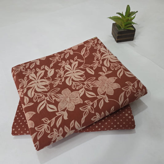 Pure Soft Cotton Handblock Printed 2PC Top-Bottom Suit Set