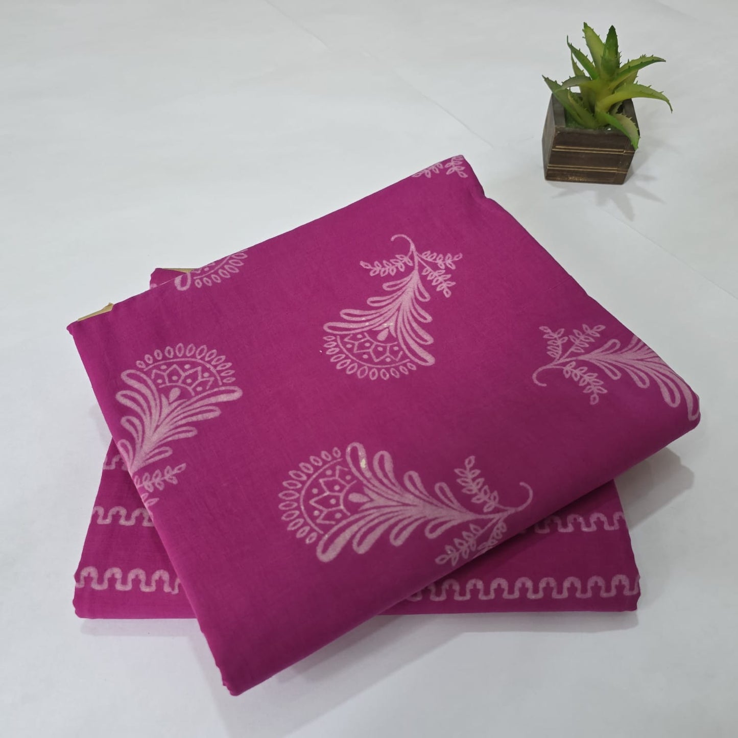Pure Soft Cotton Handblock Printed 2PC Top-Bottom Suit Set