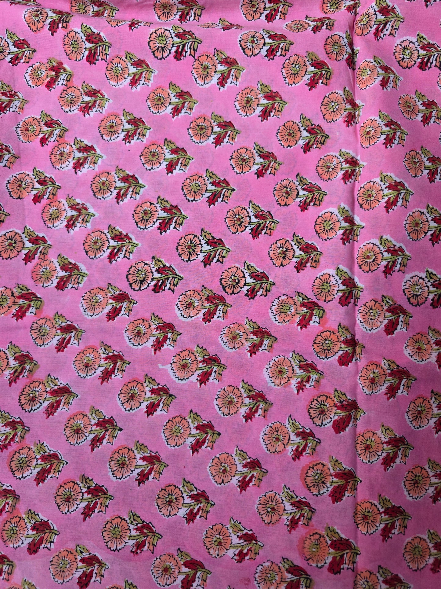 Pure Soft Cotton Handblock Printed Fabric