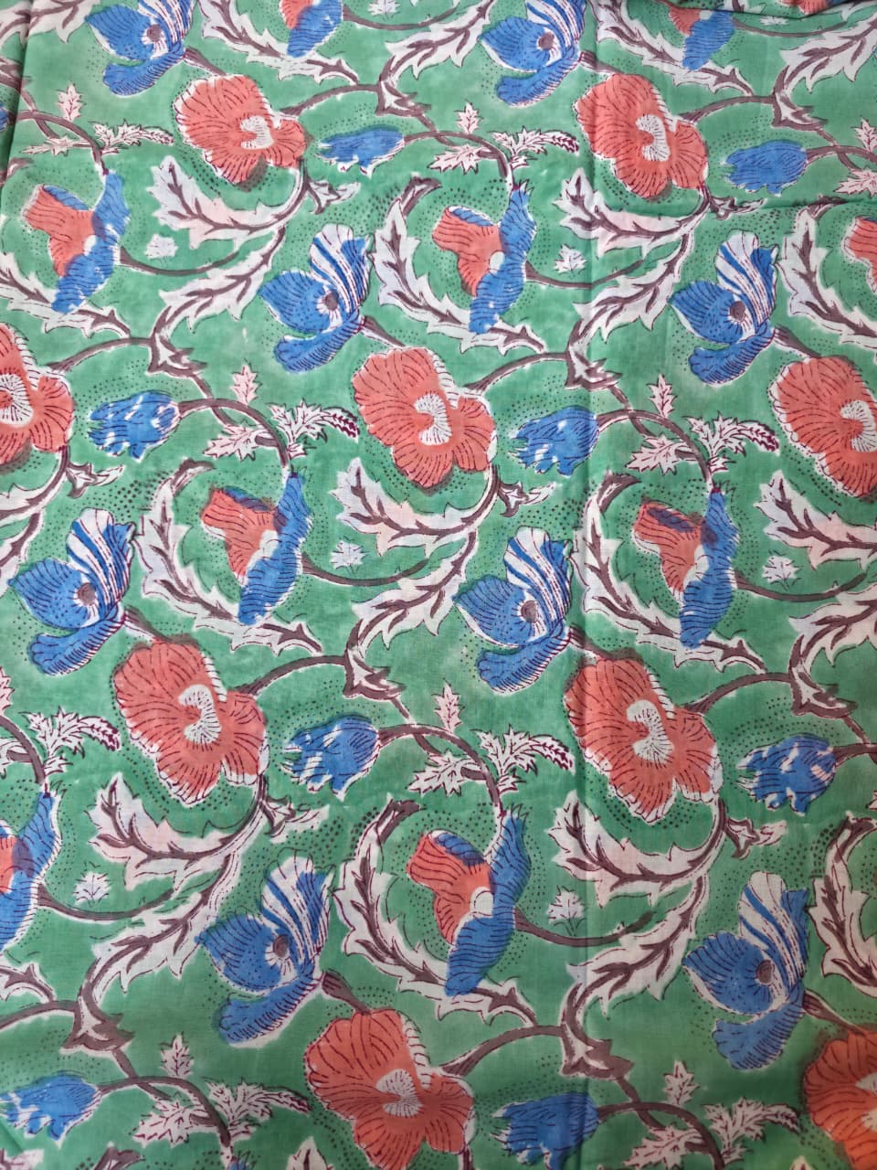 Pure Soft Cotton Handblock Printed Fabric