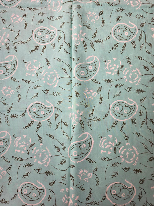 Pure Soft Cotton Handblock Printed Fabric