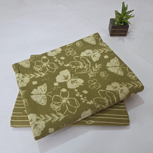 Pure Soft Cotton Handblock Printed 2PC Top-Bottom Suit Set