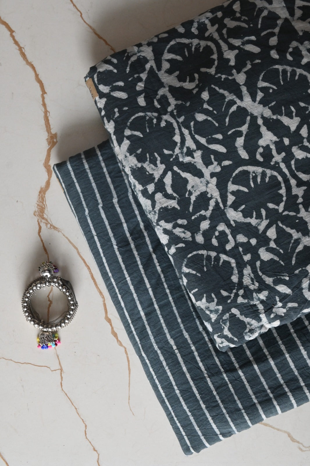 Pure Soft Cotton Handblock Printed 2PC Top-Bottom Suit Set (2.50 Meter Each)