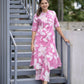 Premium Floral Fine Cotton Printed A-Line Pattern Kurti-Palazzo Set
