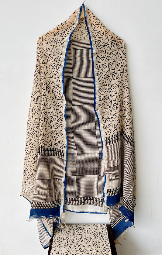 Premium Cotton Linen Hand Block Printed Cotton Linen Suit Set