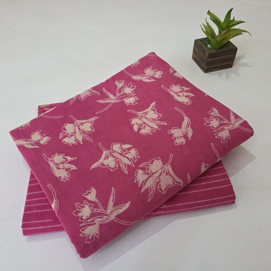 Pure Cotton Handblock Printed 2PC Top-Bottom Suit Set