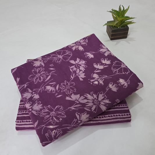 Pure Soft Cotton Handblock Printed 2PC Top-Bottom Suit Set