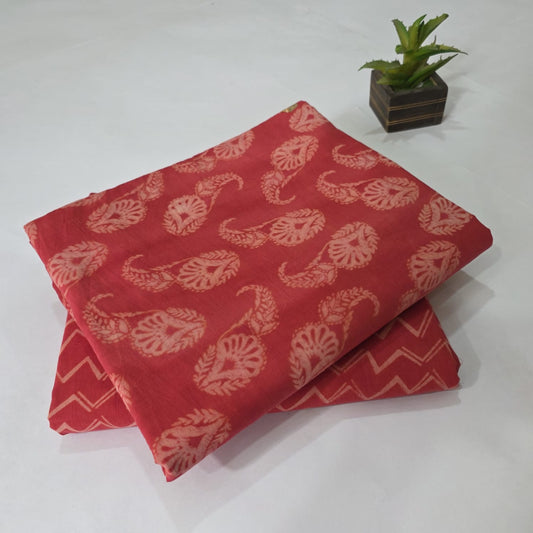 Pure Soft Cotton Handblock Printed 2PC Top-Bottom Suit Set