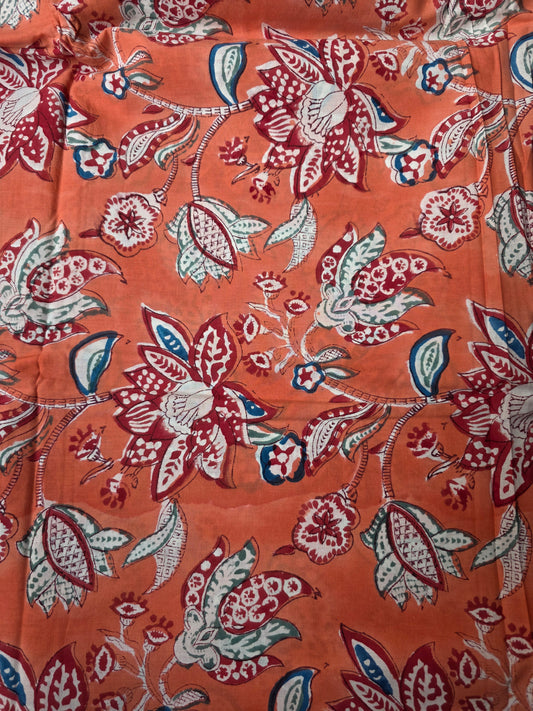 Pure Soft Cotton Handblock Printed Fabric