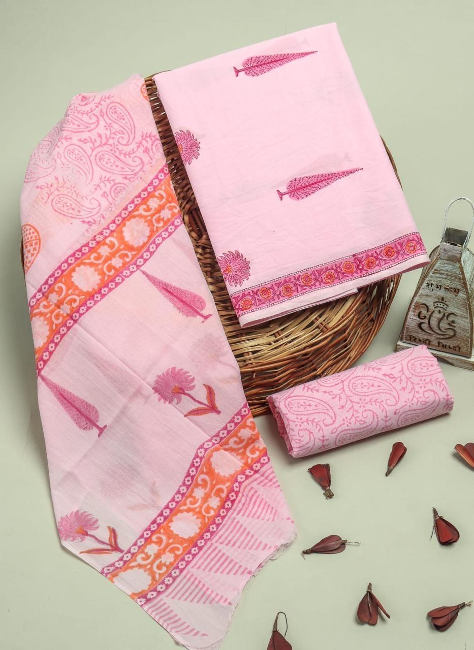 Pure Soft Cotton Hand Block Printed Suit Set