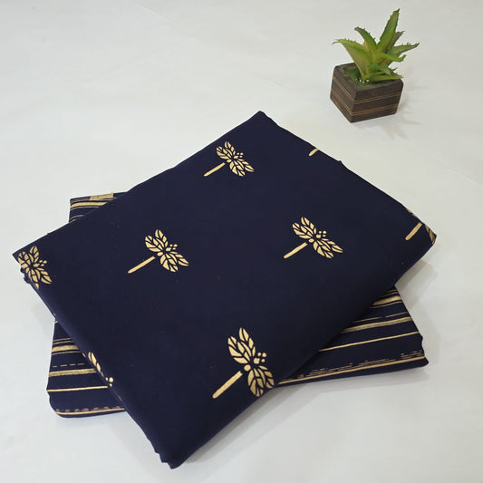 Pure Soft Cotton Handblock Printed 2PC Top-Bottom Suit Set