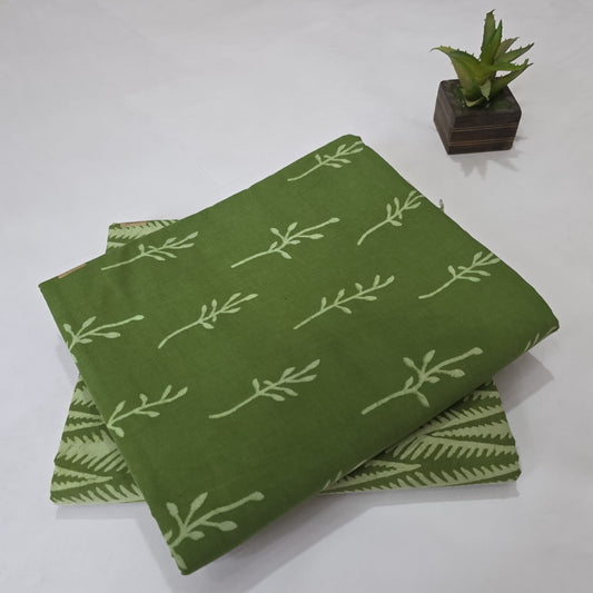 Pure Soft Cotton Handblock Printed 2PC Top-Bottom Suit Set