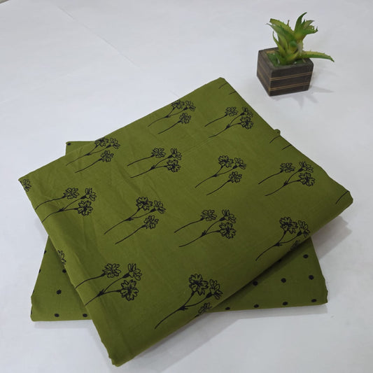 Pure Soft Cotton Handblock Printed 2PC Top-Bottom Suit Set