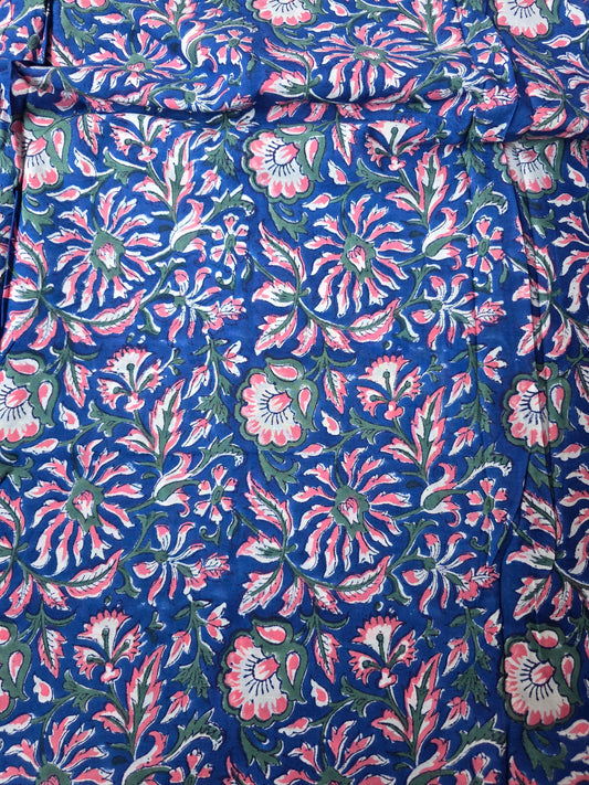 Pure Soft Cotton Handblock Printed Fabric