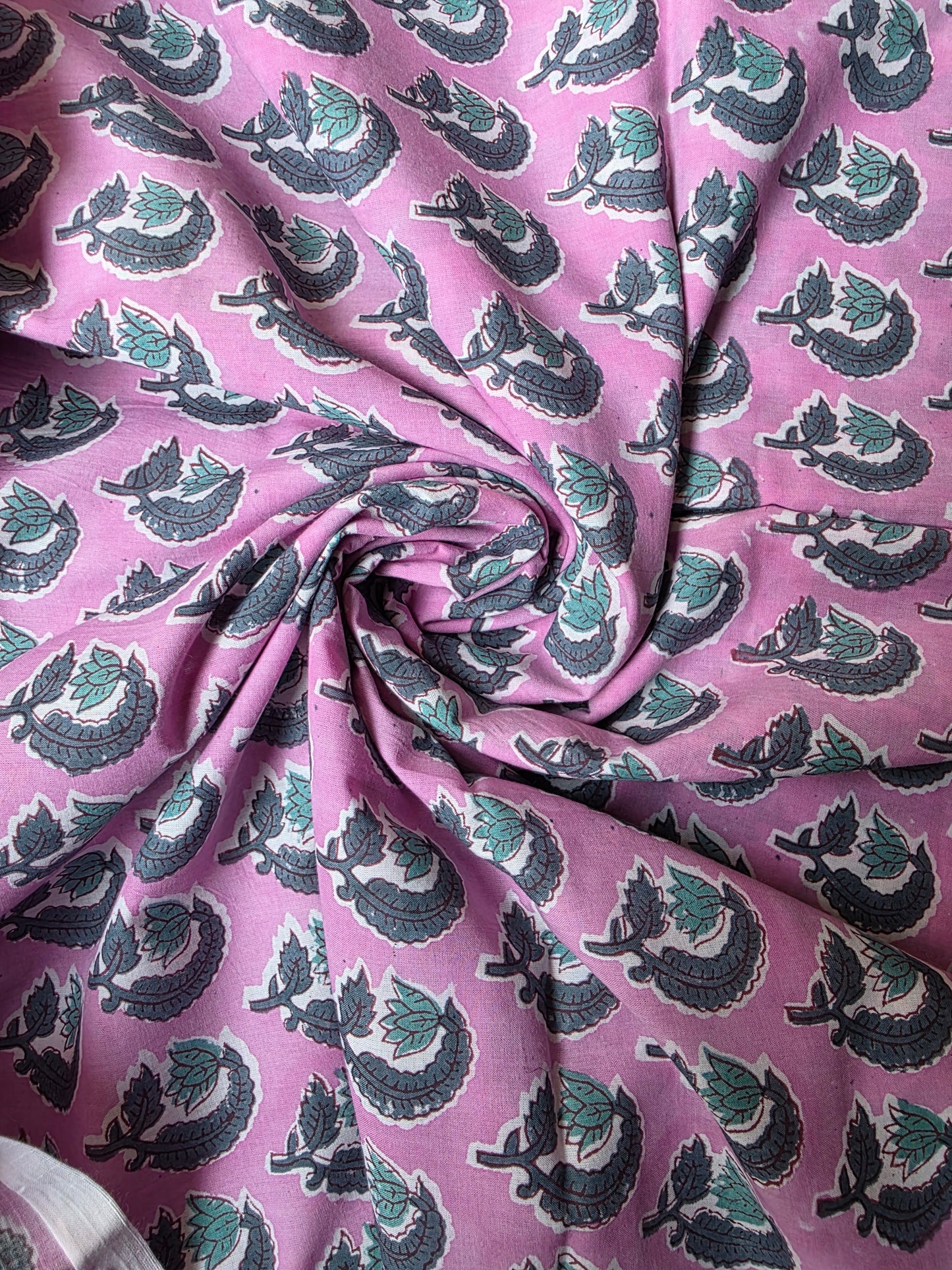 Pure Soft Cotton Handblock Printed Fabric