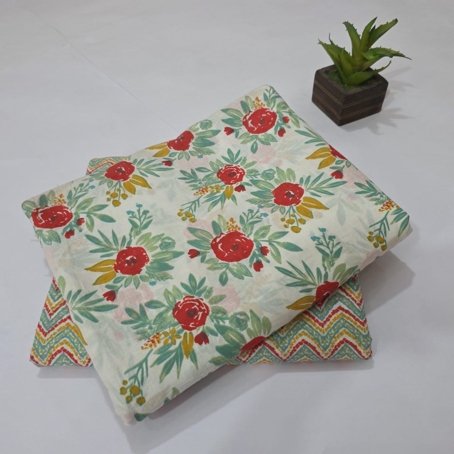 Pure Cotton Handblock Printed 2PC Top-Bottom Suit Set