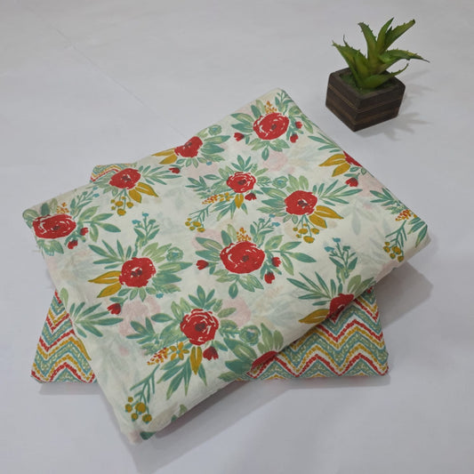 Pure Cotton Handblock Printed 2PC Top-Bottom Suit Set