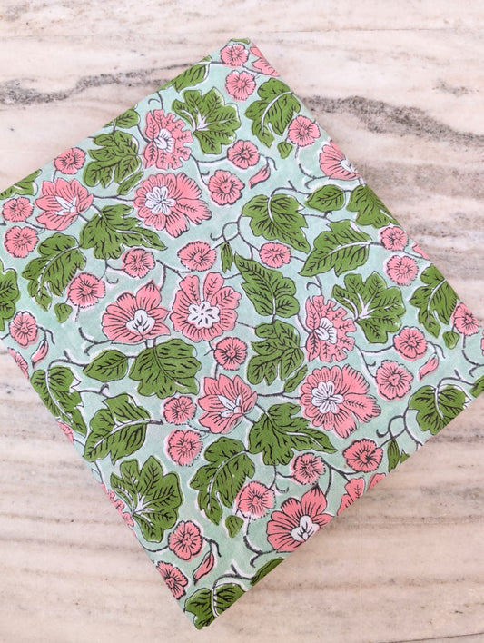 (Pre cut 1.40 meter) Pure Soft Cotton Hand Block Printed  Fabric