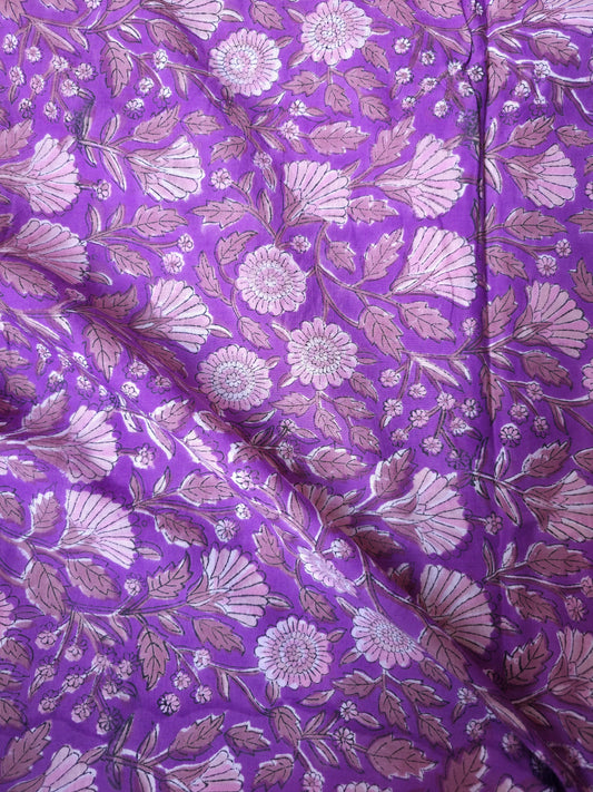 Pure Soft Cotton Handblock Printed Fabric