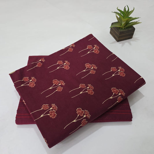 Pure Soft Cotton Handblock Printed 2PC Top-Bottom Suit Set