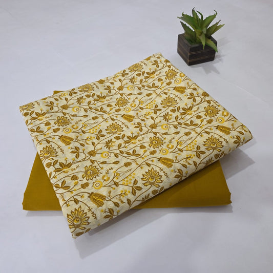 Pure Soft Cotton Handblock Printed 2PC Top-Bottom Suit Set