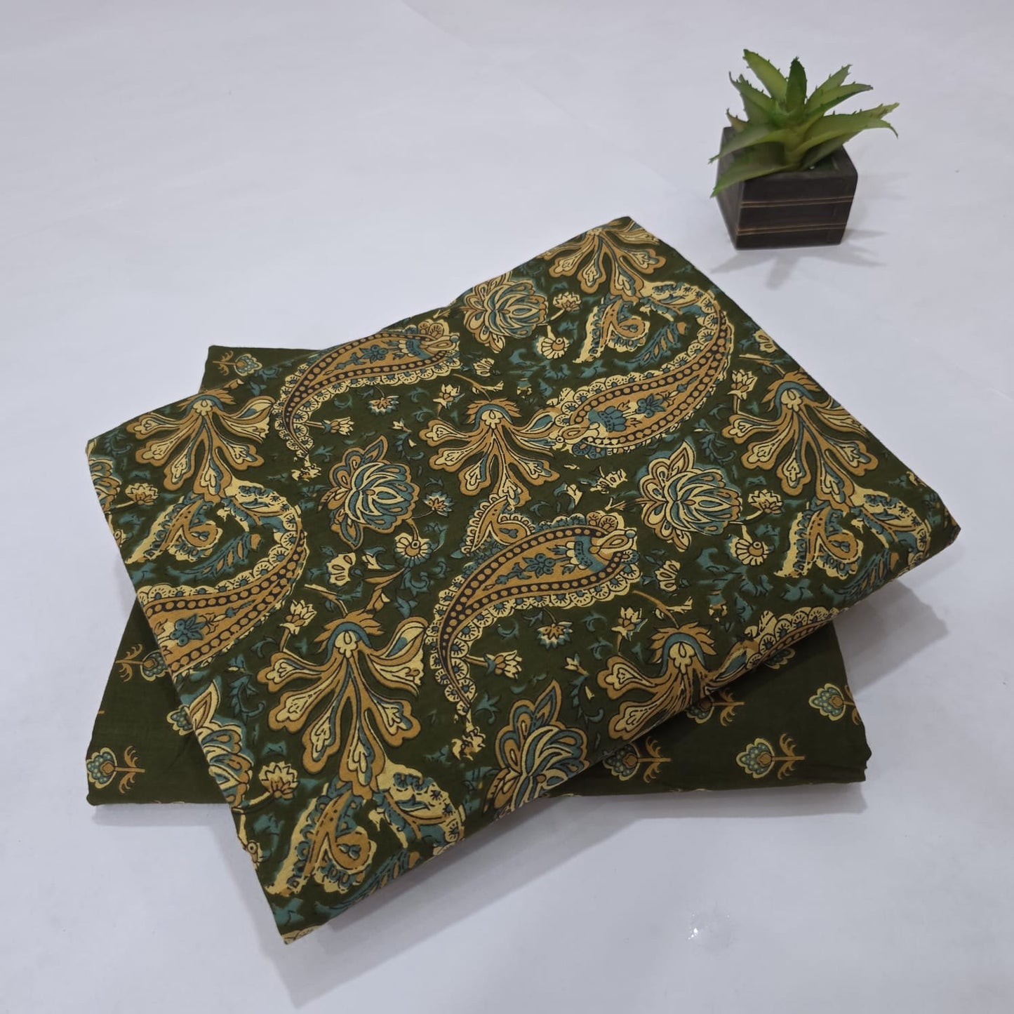 Pure Soft Cotton Handblock Printed 2PC Top-Bottom Suit Set