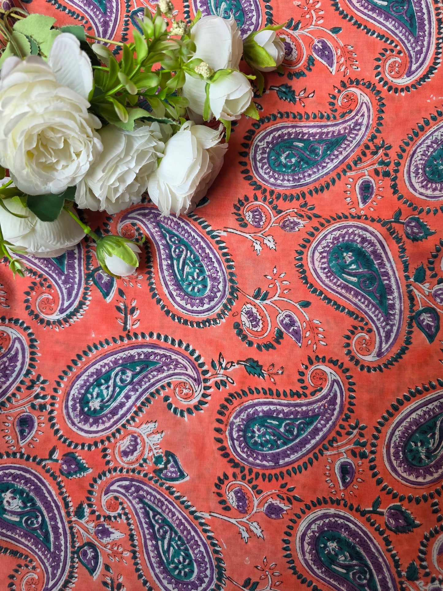 Pure Soft Cotton Handblock Printed Fabric