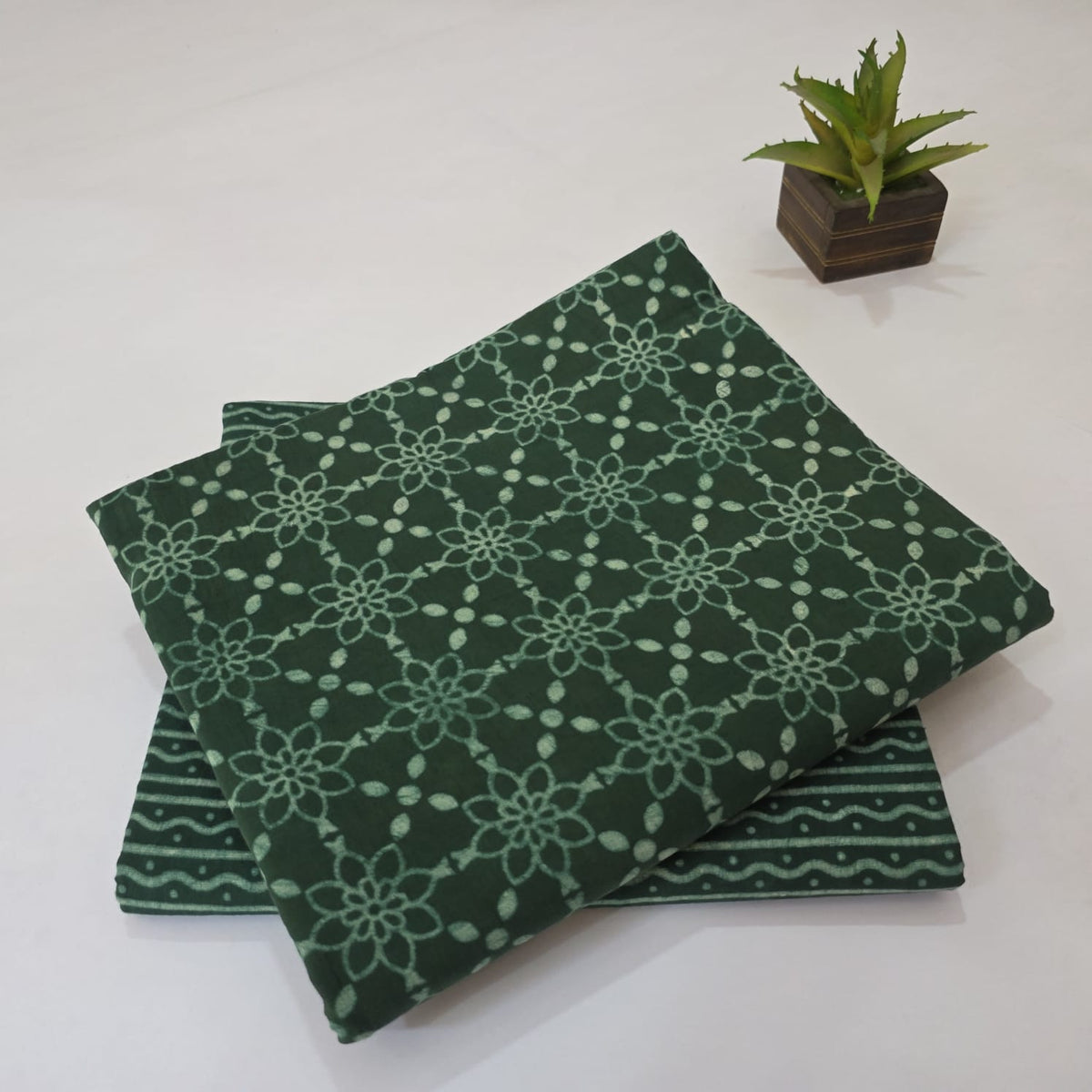 Pure Soft Cotton Handblock Printed 2PC Top-Bottom Suit Set
