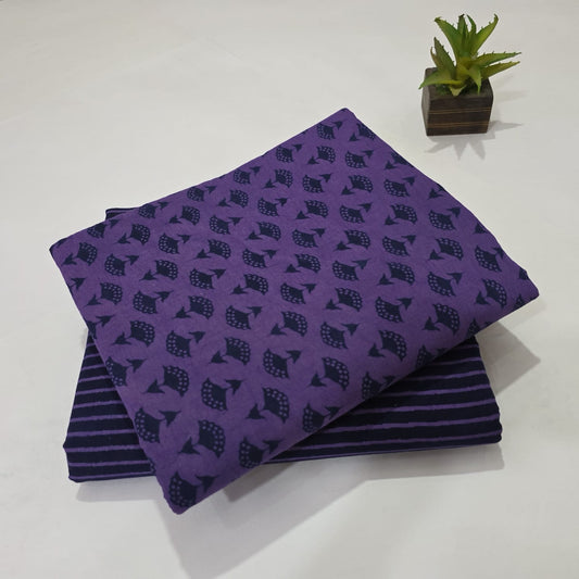 Pure Cotton Handblock Printed 2PC Top-Bottom Suit Set