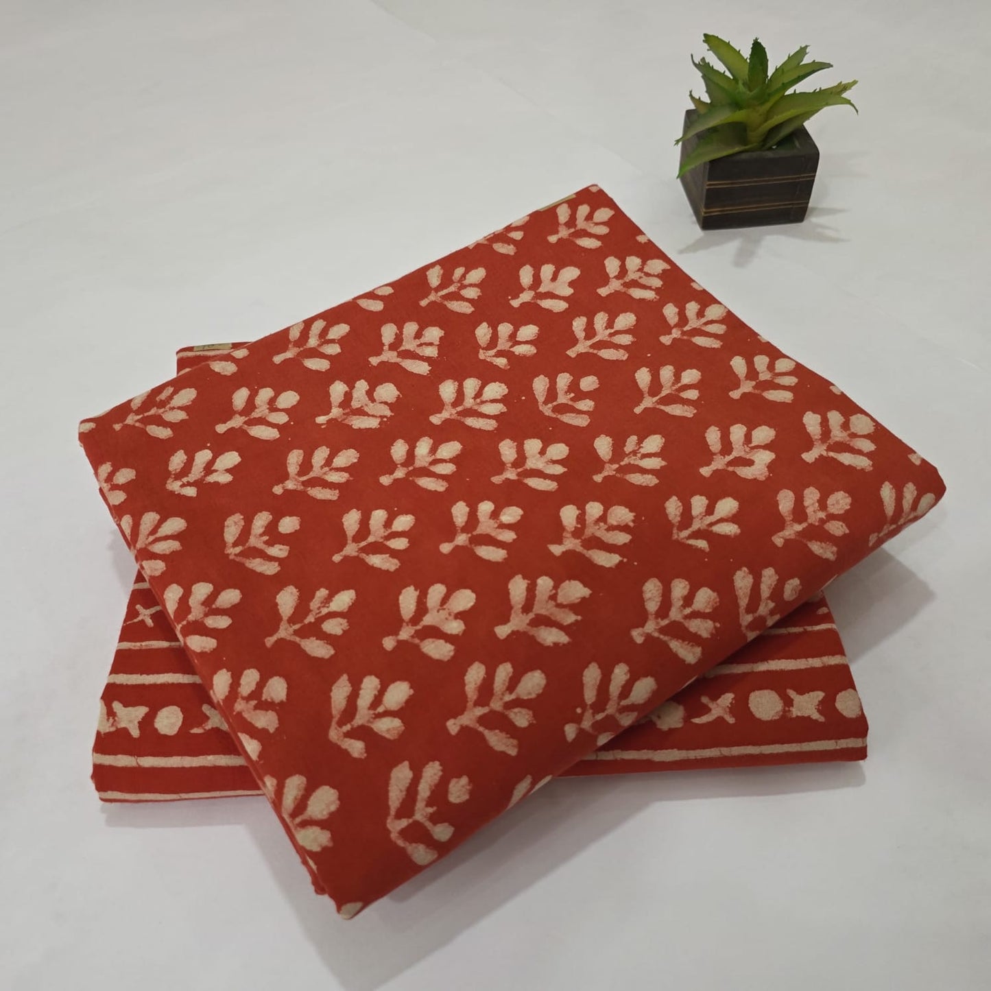 Pure Soft Cotton Handblock Printed 2PC Top-Bottom Suit Set