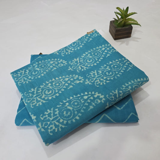 Pure Soft Cotton Handblock Printed 2PC Top-Bottom Suit Set