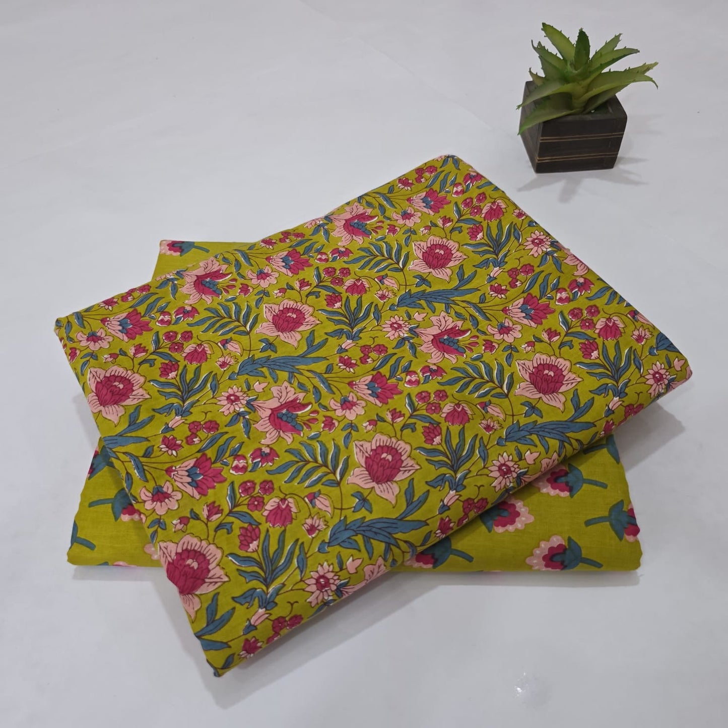 Pure Soft Cotton Handblock Printed 2PC Top-Bottom Suit Set