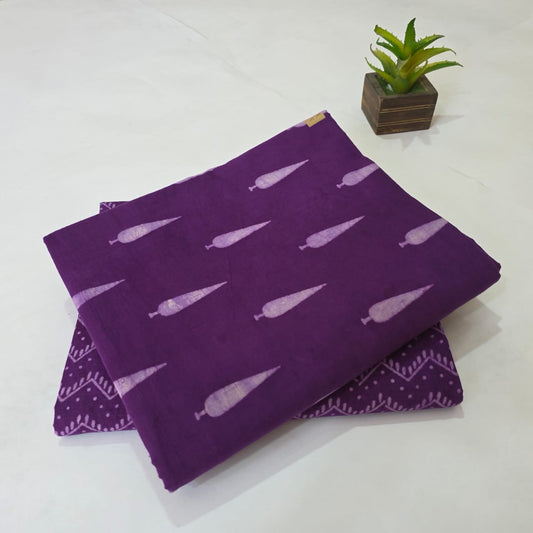 Pure Cotton Handblock Printed 2PC Top-Bottom Suit Set