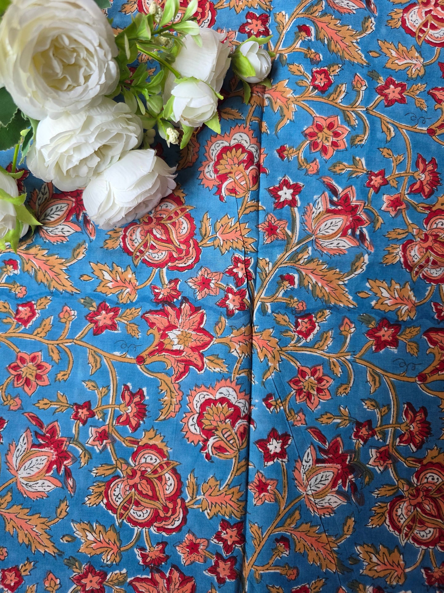 Pure Soft Cotton Handblock Printed Fabric