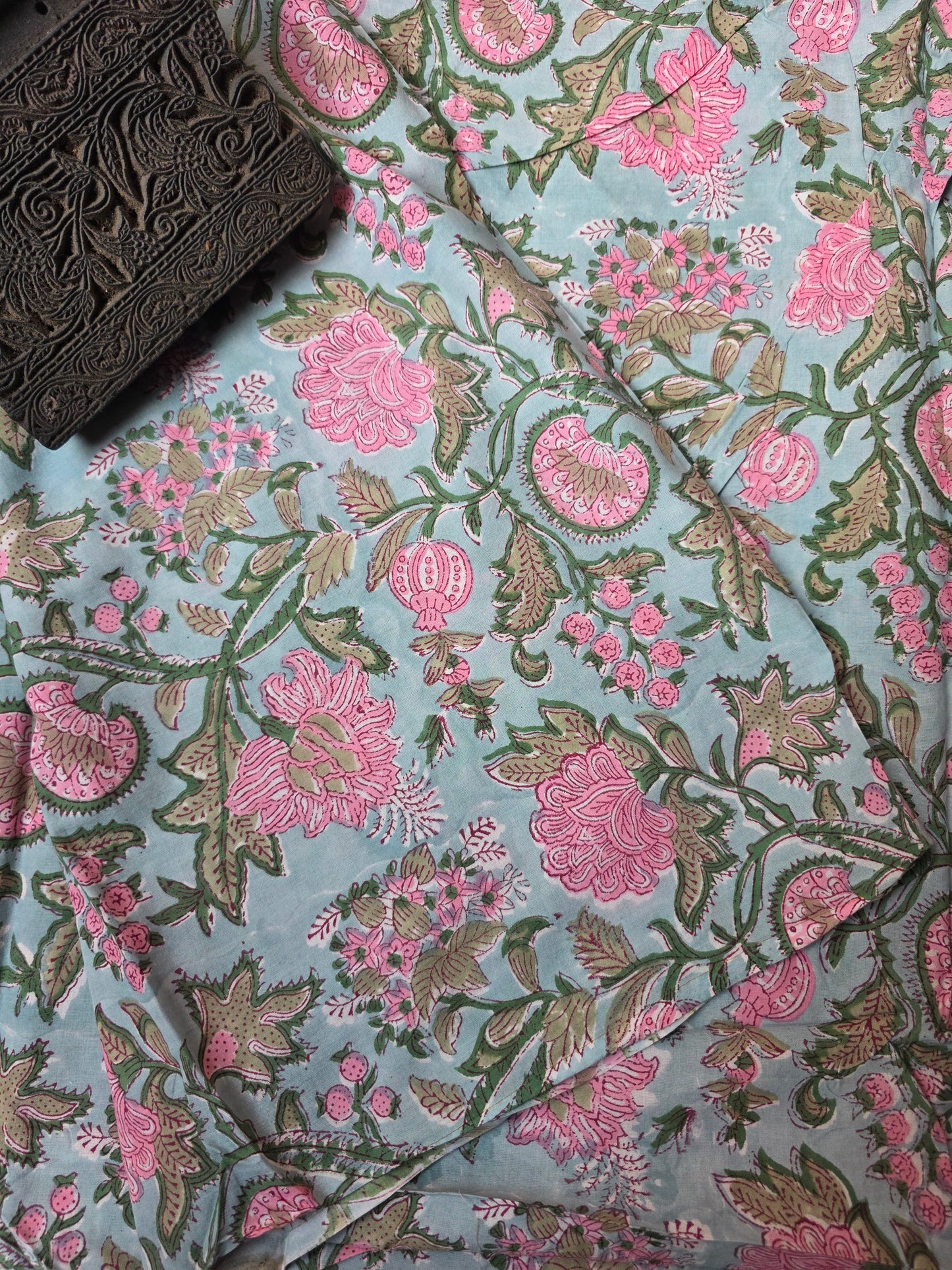 Pure Soft Cotton Handblock Printed Fabric