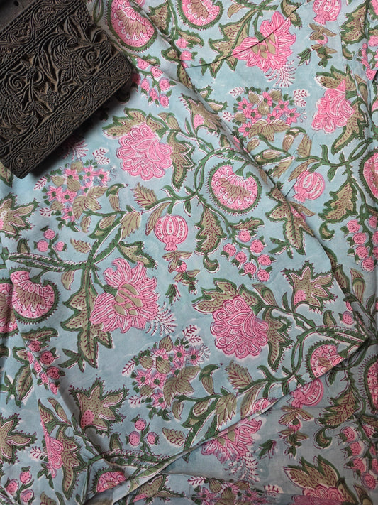 Pure Soft Cotton Handblock Printed Fabric