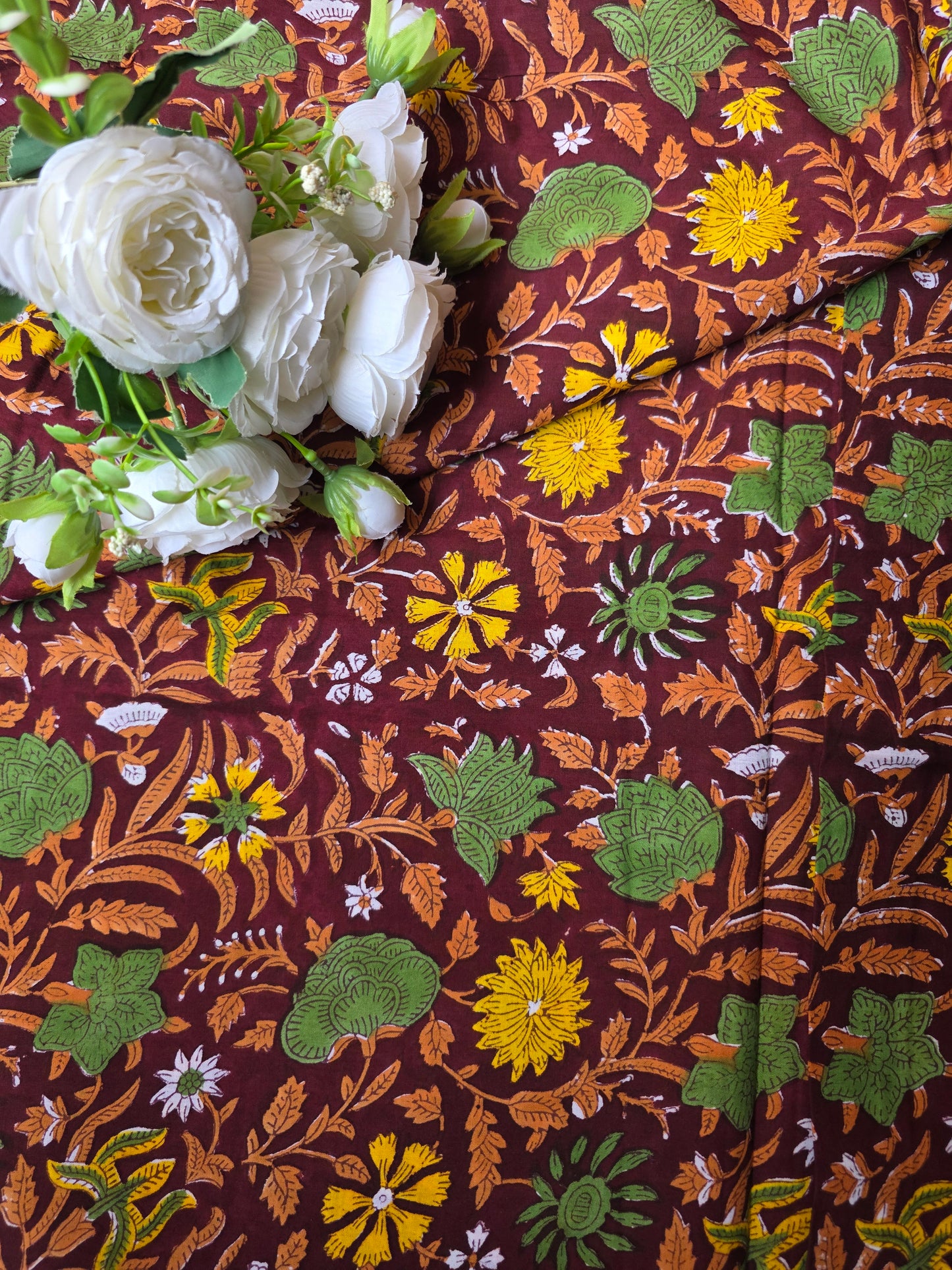 Pure Soft Cotton Handblock Printed Fabric