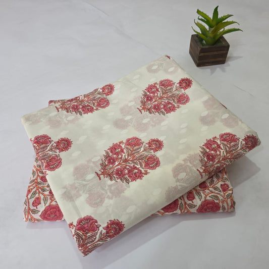Pure Cotton Handblock Printed 2PC Top-Bottom Suit Set