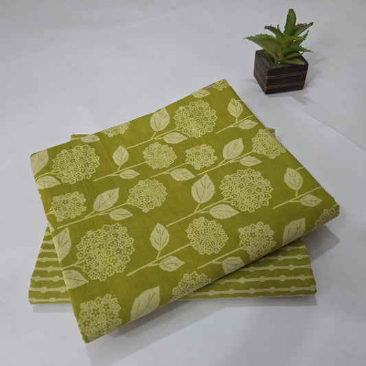 Pure Soft Cotton Handblock Printed 2PC Top-Bottom Suit Set