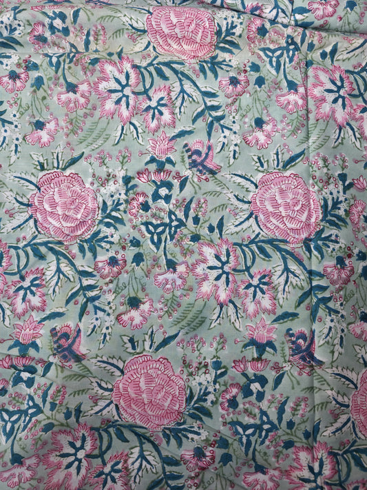 Pure Soft Cotton Handblock Printed Fabric