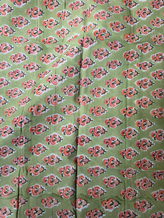 Pure Soft Cotton Handblock Printed Fabric