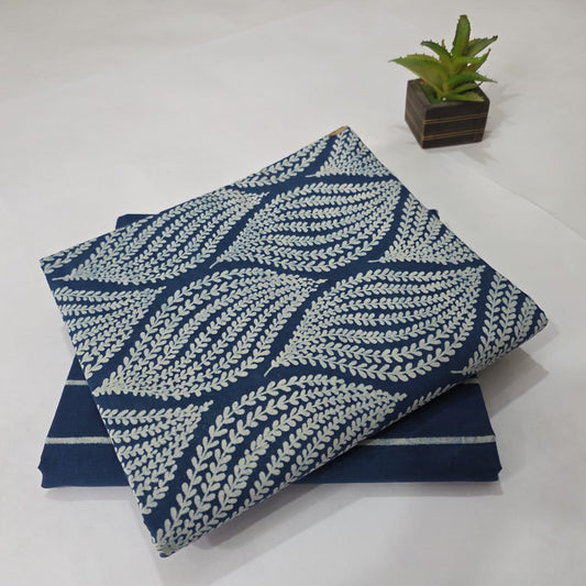 Pure Soft Cotton Handblock Printed 2PC Top-Bottom Suit Set