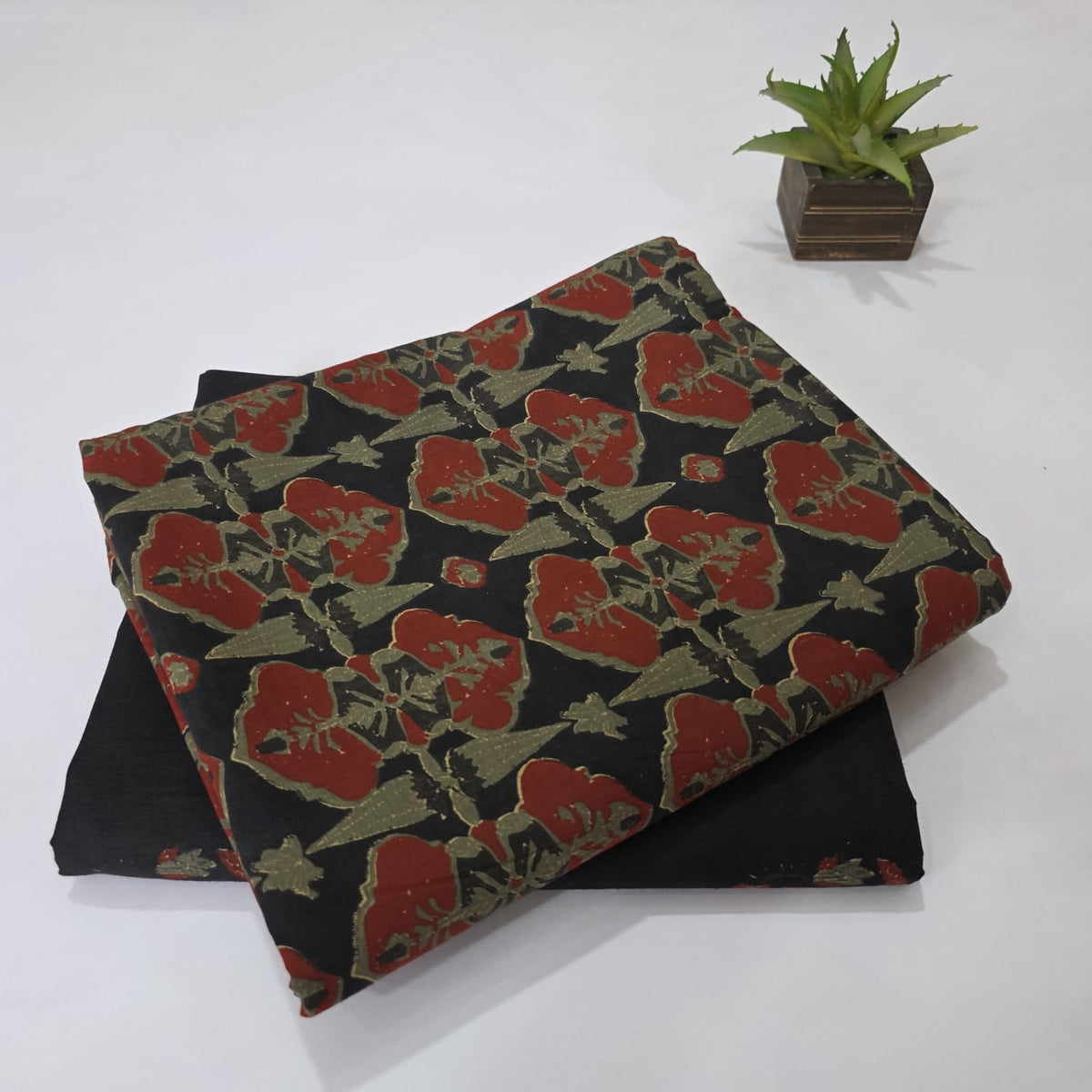 Pure Soft Cotton Handblock Printed 2PC Top-Bottom Suit Set