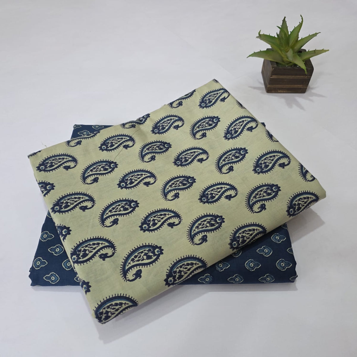 Pure Soft Cotton Handblock Printed 2PC Top-Bottom Suit Set