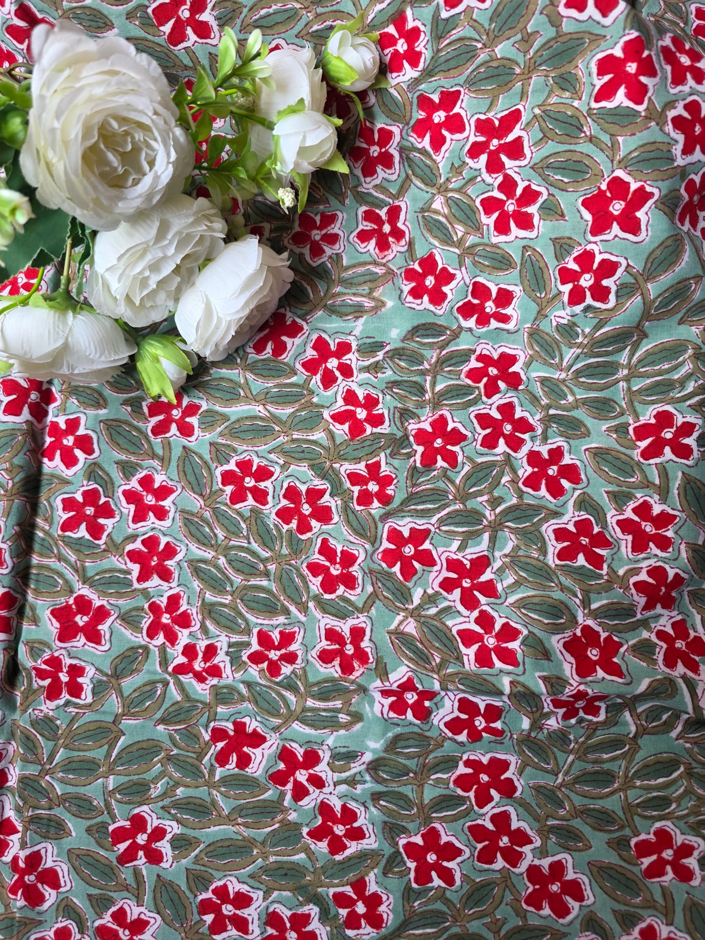 Pure Soft Cotton Handblock Printed Fabric